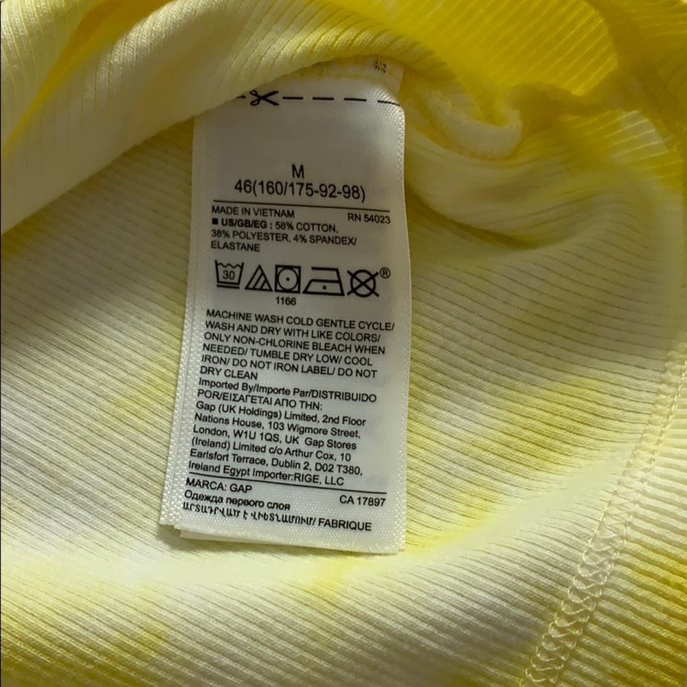 Yellow Tie Dyed Tank Top New With Tags Gap… - Picture 7 of 7